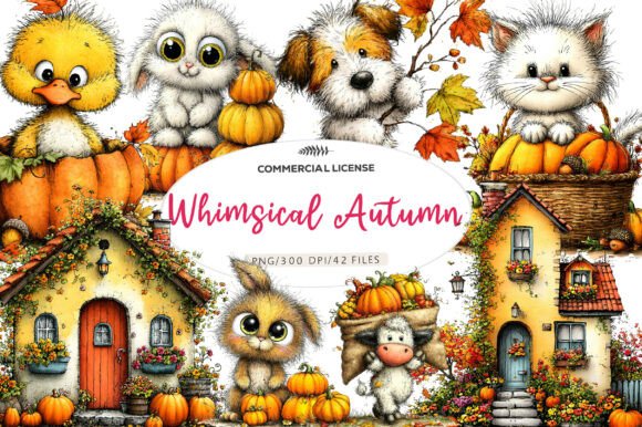 Download Whimsical Autumn Farm Clipart - Farm Collection