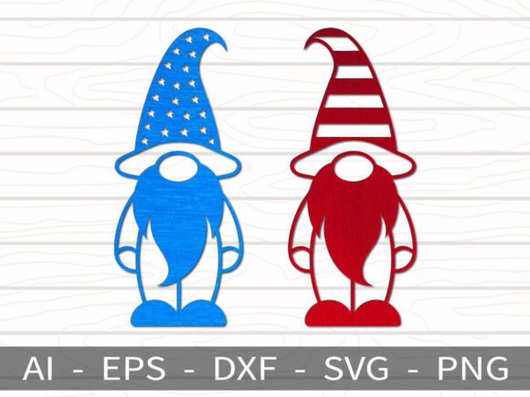 Download Patriotic Gnome Couple - Laser Cutting - Gnome Collection