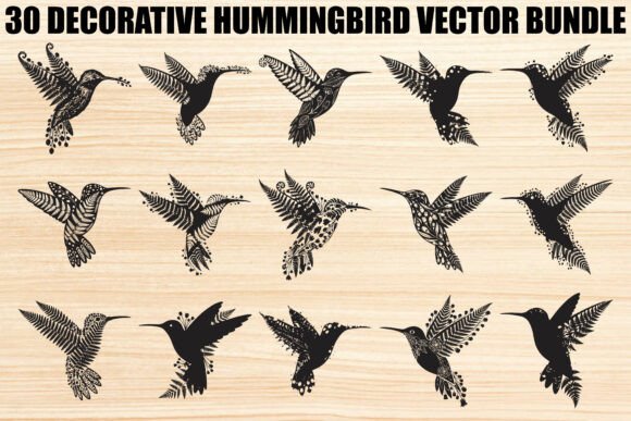 Download Decorative Floral Hummingbird Bundle - Hummingbird bundle Collection