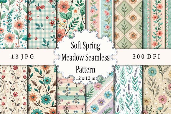 Download Soft Spring Meadow Seamless Pattern - Spring Collection
