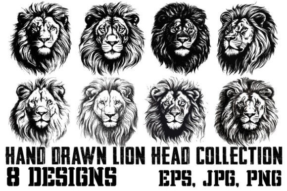 Download Collection of Hand Drawn Lion Head - Collection Collection