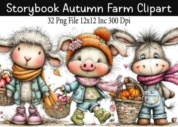 Download Storybook Autumn Farm PNG Clipart - Farm Collection