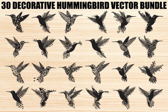 Download Decorative Floral Hummingbird Bundle - Hummingbird bundle Collection