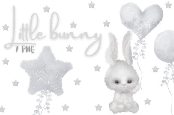 Download Watercolor Baby Bunny &amp; Balloon Clipart - Watercolor baby bunny Collection