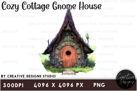 Download Cozy Cottage Gnome House Clipart Graphic - Gnome Collection
