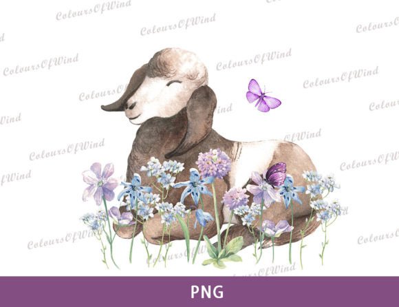 Download Watercolor Lamb Sublimation, Farm Animal - Farm Collection