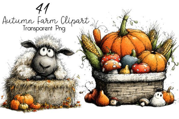 Download Whimsical Autumn Farm Clipart - Farm Collection