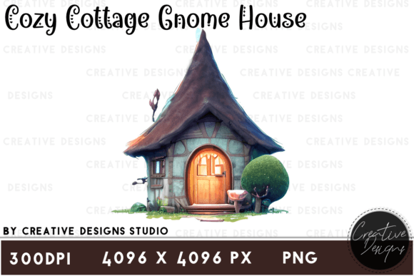 Download Cozy Cottage Gnome House Graphic Clipart - Gnome Collection