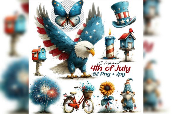 Download Patriotic Farmhouse July Clipart Bundle - Farm Collection