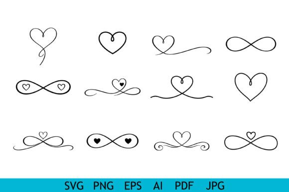 Download Elegant Heart Infinity Line Collection - Collection Collection