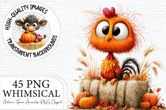 Download Whimsical Autumn Farm Animals Clipart - Farm Collection