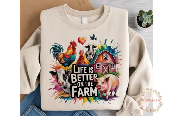 Download Farm Life Watercolor Animals Sublimation - Farm Collection