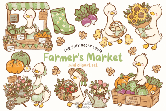 Download Kawaii Goose Farmers Market Clipart - Farm Collection