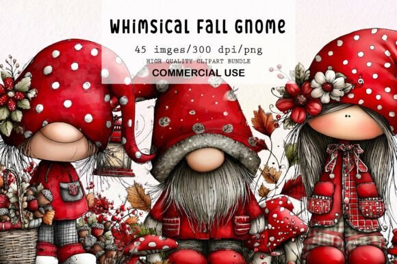 Download Whimsical Fall Gnome Clipart - Premium Resources