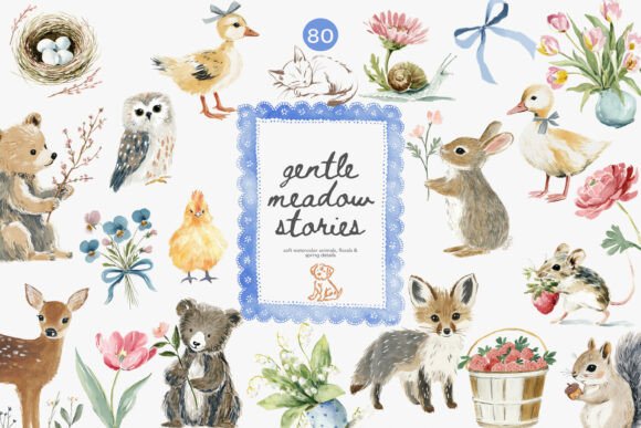 Download Watercolor Spring Nursery Clipart Set - Spring Collection