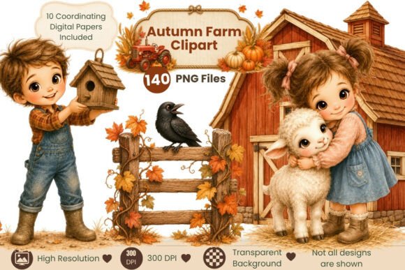 Download Autumn Farm Storybook Clipart - Farm Collection