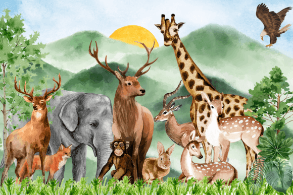 Download Watercolor Wildlife Clipart - Wildlife clipart Collection