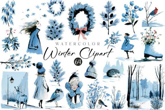 Download Watercolor Winter Clipart Collection - Collection Collection