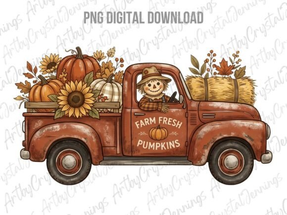 Download Fall Farm Fresh Pumpkins Truck PNG - Farm Collection