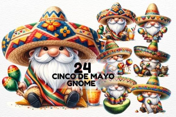 Download Cinco De Mayo Gnome Watercolor Clipart - Gnome Collection