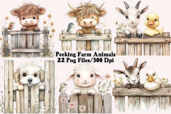 Download Peeking Farm Animals PNG Clipart Bundle - Farm Collection