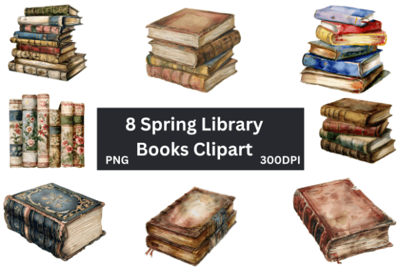 Download Spring Library Books Sublimation Clipart - Spring Collection
