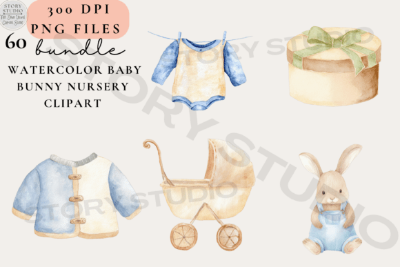 Download Watercolor Baby Bunny Nursery Clipart - Watercolor baby bunny Collection