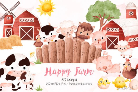 Download Happy Farm Animals Clipart - Farm Collection