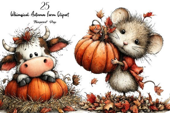 Download Whimsical Autumn Farm Clipart - Farm Collection