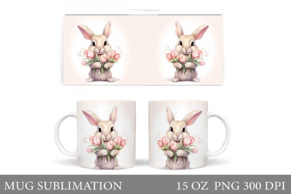 Download Cute Bunny Mug. Bunny Spring Mug Design - Spring Collection