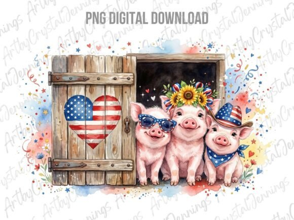Download Patriotic 4th of July Pigs Farm Life PNG - Farm Collection