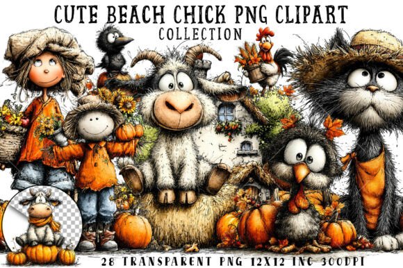 Download Quirky Autumn Farm PNG Clipart - Farm Collection