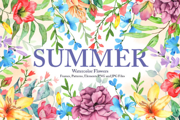 Download Watercolor Summer Flowers Collection - Collection Collection