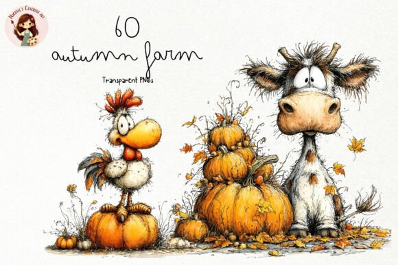 Download Quirky Autumn Farm PNG Clipart Set - Farm Collection