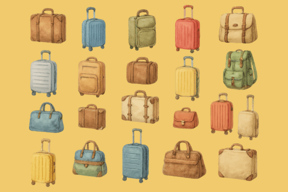 Download Vintage Travel Luggage Collection - Collection Collection