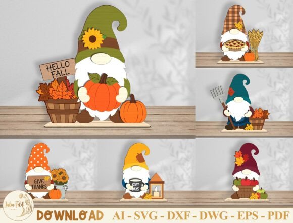 Download Fall Gnome Table Decor SVG Bundle - Gnome Collection