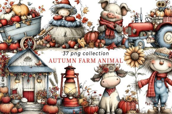 Download Whimsical Autumn Farm Clipart - Farm Collection