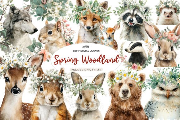 Download Spring Woodland Portraits Clipart - Spring Collection