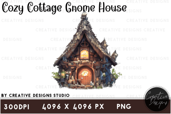 Download Cozy Cottage Gnome House Graphic Clipart - Gnome Collection