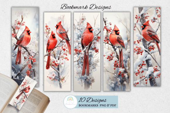 Download Winter Cardinal Bird Printable Bookmark - Bird printable Collection
