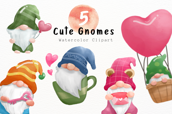 Download Cute Gnome Watercolor Clipart - Gnome Collection
