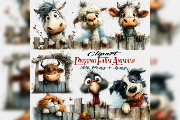 Download Spring Festival Peeking Farm Animals Png - Spring Collection
