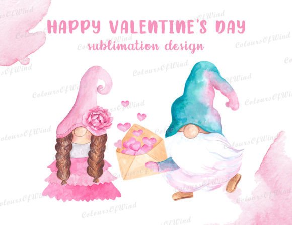 Download Cute Valentine Gnomes Sublimation Design - Gnome Collection