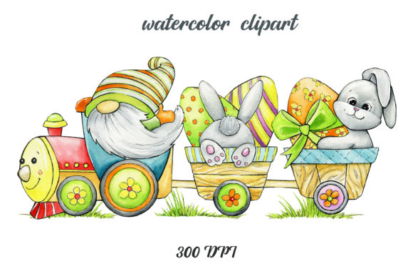 Download Watercolor Clipart, Easter Gnomes, Train - Gnome Collection