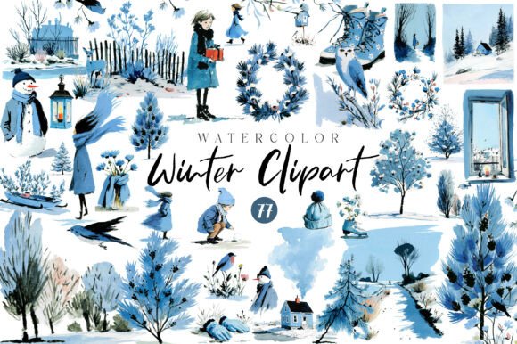 Download Watercolor Winter Clipart Collection - Collection Collection