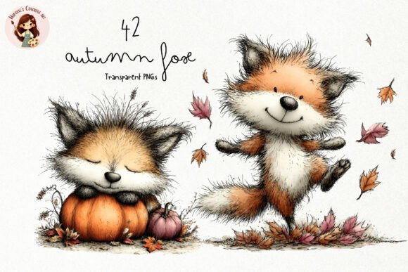 Download Cute Autumn Fox PNG Clipart - Fox Collection