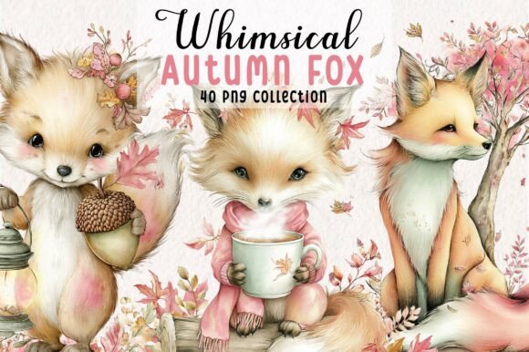 Download Whimsical Autumn Fox Clipart - Fox Collection