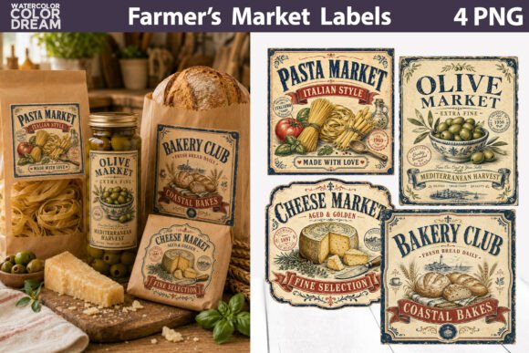 Download Vintage Farm Food Labels - Farm Collection