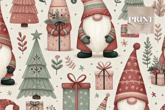Download Whimsical Christmas Gnomes Pattern - Gnome Collection