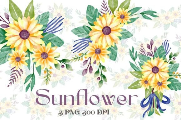 Download Sunflower Watercolor Art Collection - Collection Collection